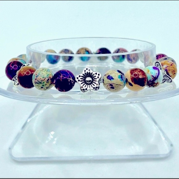 Handmade Bunny Charm Bracelet with Sea Sediment Stones! - Picture 7 of 7